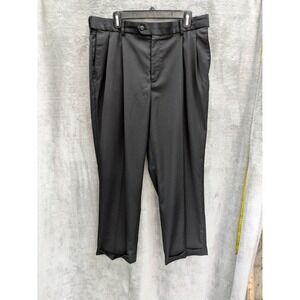 Stafford Dress Pants Mens 36x30 Gray‎ Polyester Worsted Wool Blend